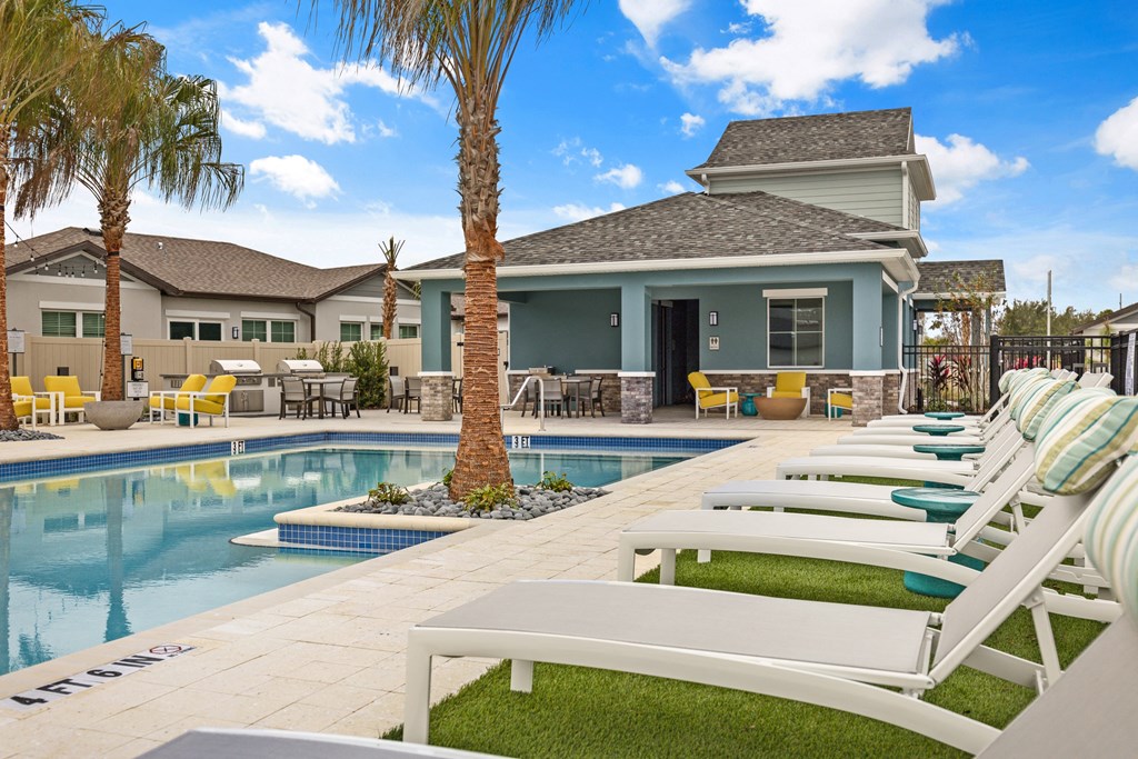 Poolside Relaxing Area at Avilla Suncoast, Odessa, 33556