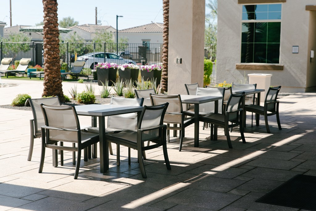 Seating area at Avilla Broadway Apartments, Phoenix, Arizona