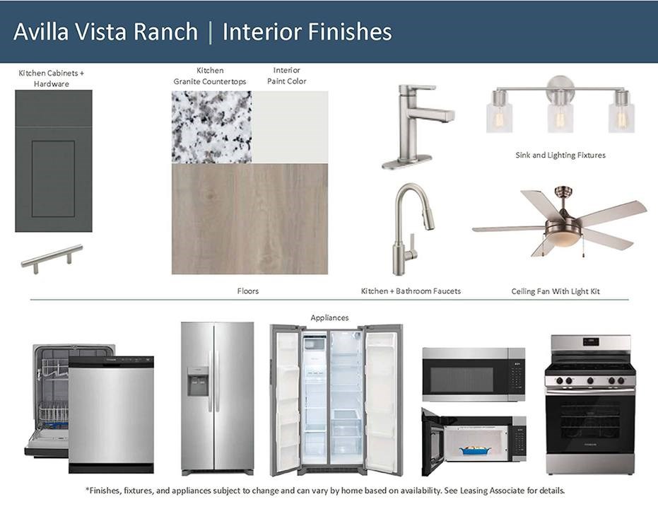 Interior Finishes at Avilla Vista Ranch, Liberty Hill, TX 78642
