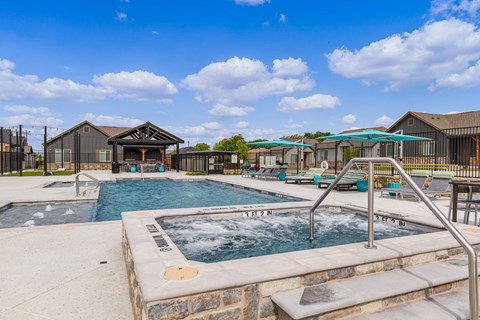 Resort Style Pool & Hot Tub at Avilla Rio Oaks  Apartments, Liberty Hill 78642