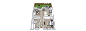 1 bed 1 bath floor plan at Avilla Holloway, McDonough, GA 30253