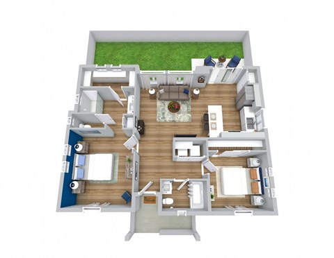 2 bedroom 2 bathroom The Retreat Floor Plan at Avilla Towne Center Apartments, Princeton, TX,  75407