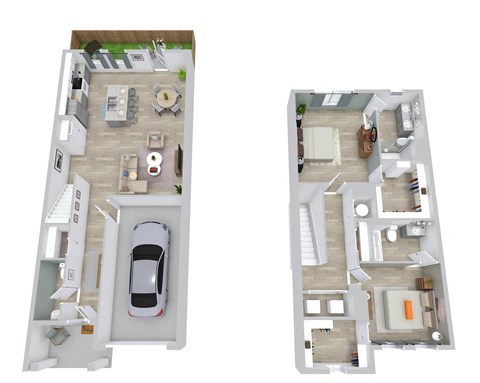 2 bed 2.5 bath floor plan at South Pine, Union City, GA 30291