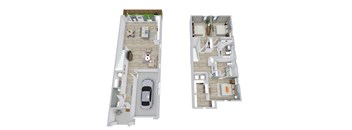 3 bed 2.5 bath floor plan at South Pine, Union City, GA 30291