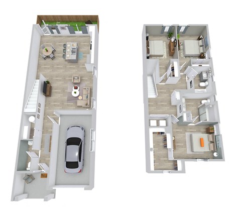 3 bed 2.5 bath floor plan at South Pine, Union City, GA 30291