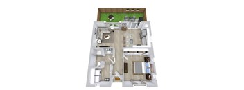 1 bed 1 bath floor plan at Avilla Railhead, Cleburne, TX 76033