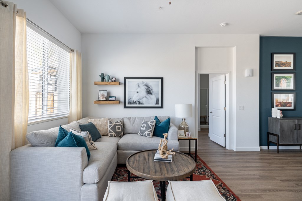 Spacious living room in our 3-bedroom Haven Floor Plan at Avilla Grand in El Mirage, AZ.