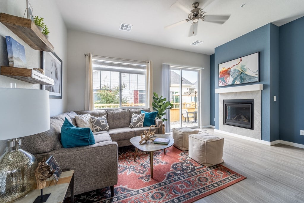 Cozy up with our fireplaces inside our homes at Avilla Eastlake in Thornton, CO.