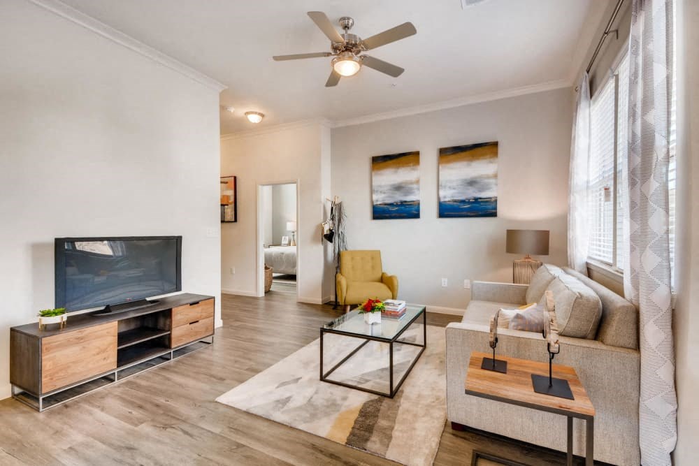 Living Room With Television at Avilla Northside, McKinney, TX