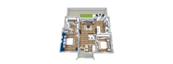 2 bed 2 bath floor plan at Avilla Magnolia, Phoenix, AZ 85043