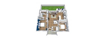 2 bed 2 bath floor plan at Avilla Grove, Celina, TX 75009