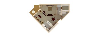 Amber Crossing Apartments 1-Bedroom Furnished Corporate Unit, 855 Square Feet