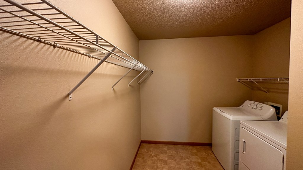our apartments have a utility room with a washer and dryer