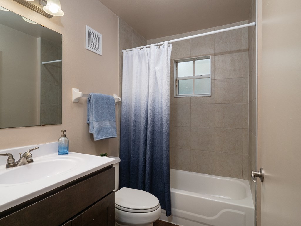a bathroom with a shower and a sink and a toilet