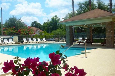 Beautifully landscaped pool deck