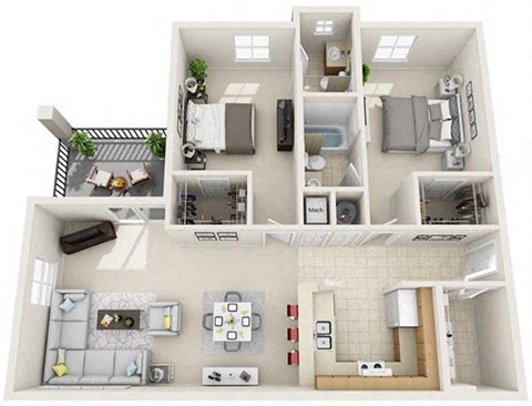 2 bed 2 bath at Tivoli Apartments of Orlando, Oviedo, Florida, 32765