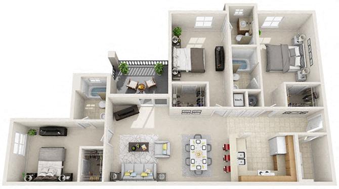 Floor Plans of Tivoli Apartments of Orlando in Oviedo, FL