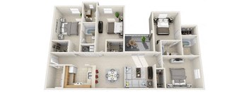 4 bed 4 bath at The Fountains Apartments, Pensacola, Florida.32514