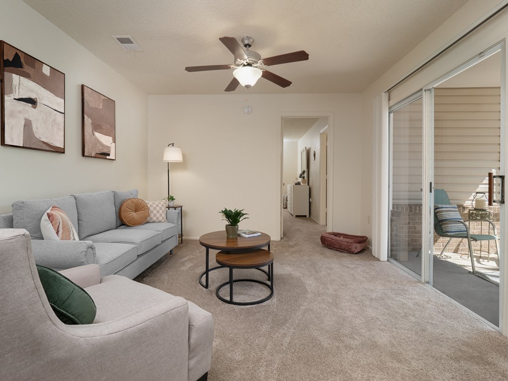 Living room with furniture at Stoneridge Apartments, Gainesville, 32608