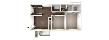 2 bedroom 2 bathroom floor plan C at 300 Riverside Apartments, Austell, 30168
