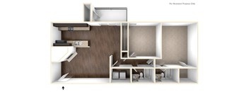 2 bedroom 2 bathroom floor plan B at 300 Riverside Apartments, Austell, GA