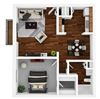 1 Bedroom A 1 Bath Floor Plan 1 Bedroom A 1 Bath Floor Plan at Aspen Ridge Apartments, West Chicago