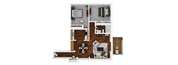 2 Bedrooms and 1 Bathroom Breckinridge Floor Plans at Aspen Ridge Apartments, West Chicago, IL, 60185