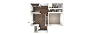 1 bedroom 1 bathroom floor plan A at 300 Riverside Apartments, Austell, GA, 30168