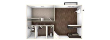 a model of a room with a desk and a printer at Premier Apartments, Austell, 30168