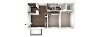 2 Bed 1 Bath Floor Plan at Premier Apartments, Austell, GA