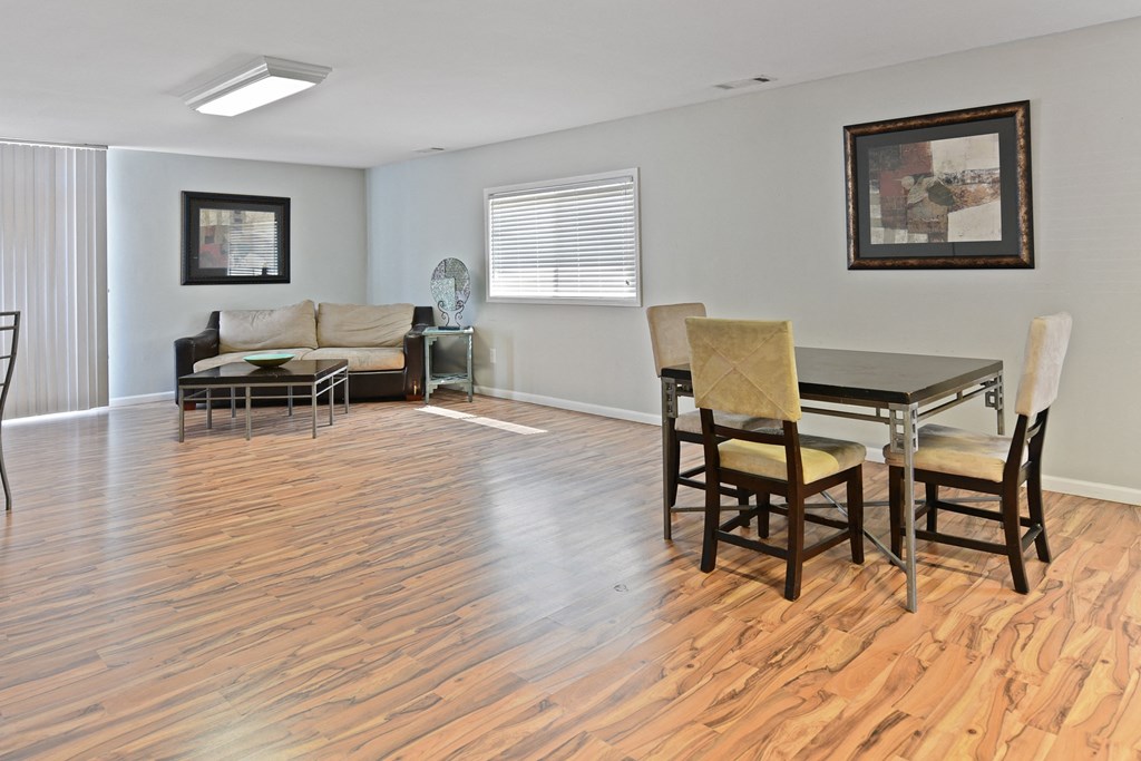 A large and welcoming space at the clubhouse and office at Fox Run Apartments in St Charles IL 60174