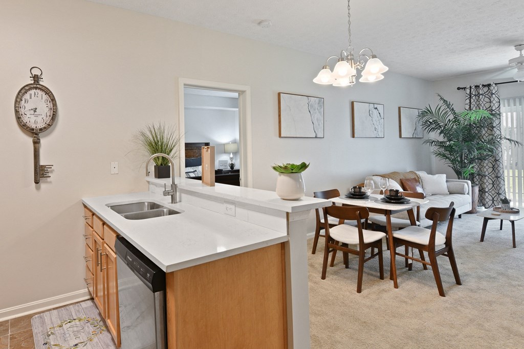 Showcasing the open concept living and dining space at The Reserves of Thomas Glen, Shepherdsville, KY, 40165