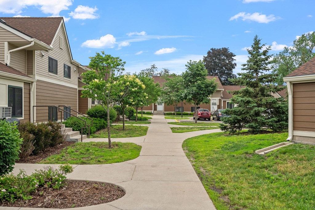 a view of a neighborhood with houses and trees
