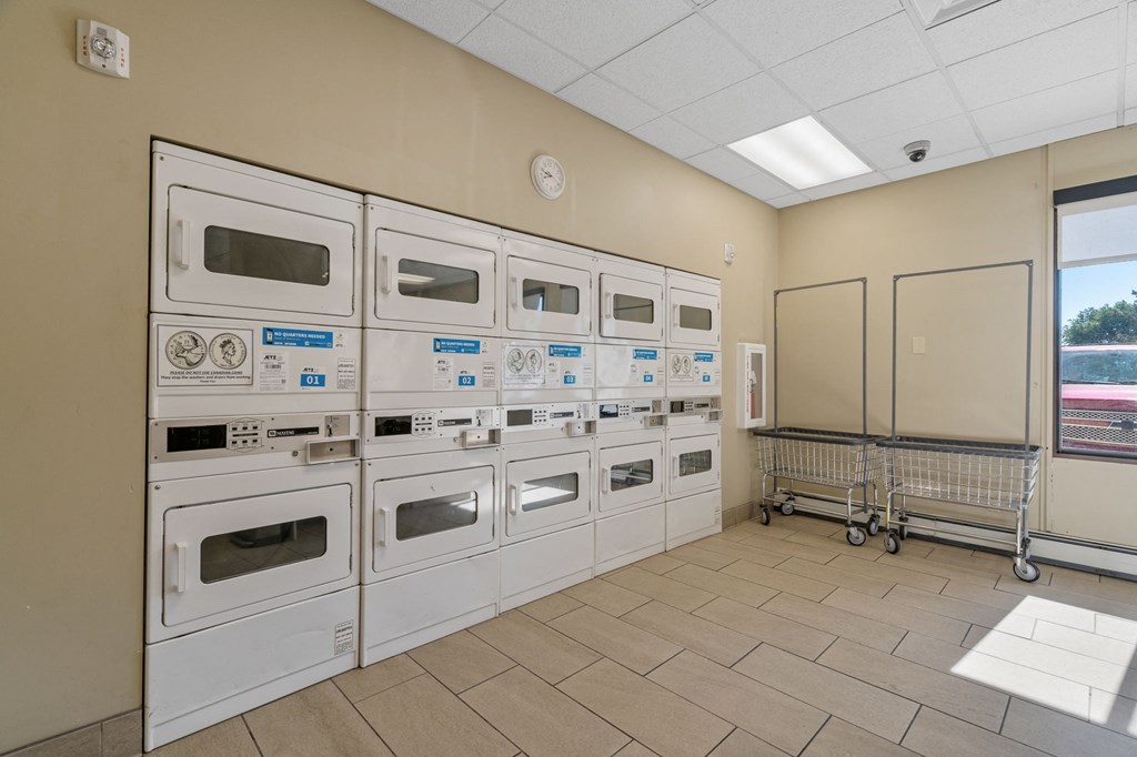 the heating and cooling appliances in the laundry room of a hospital