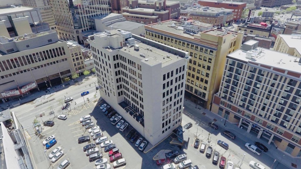 a view of a city from the top of a tall building
