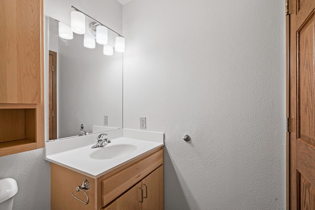 the bathroom is clean and ready for us to use