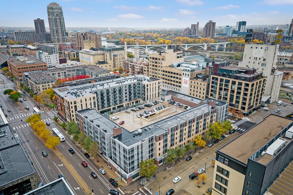a view of a city from the top of a building