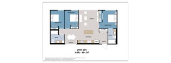 Three Bedroom/2 Bath - Unit 204