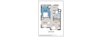 This floor plan is an approximation of a 1 bedroom floor plan