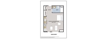 This floor plan is an approximation of our Studio floor plan
