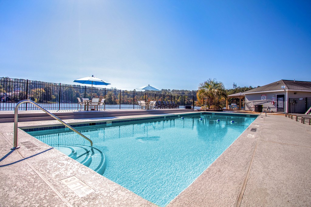 our resort style swimming pool is open to the community and has a fence around it