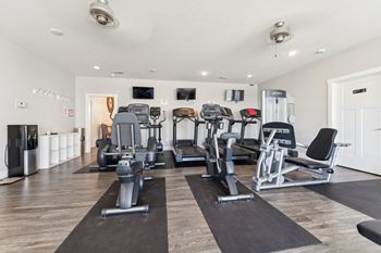 the gym has plenty of cardio equipment and state of the art cardio machines
