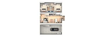 A set of three images showing interior floor plans of a house.