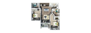 a floor plan of a house with a bedroom and a living room