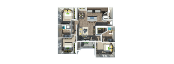 a 3d floor plan of a house