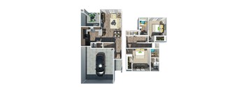 a floor plan of a house and a car