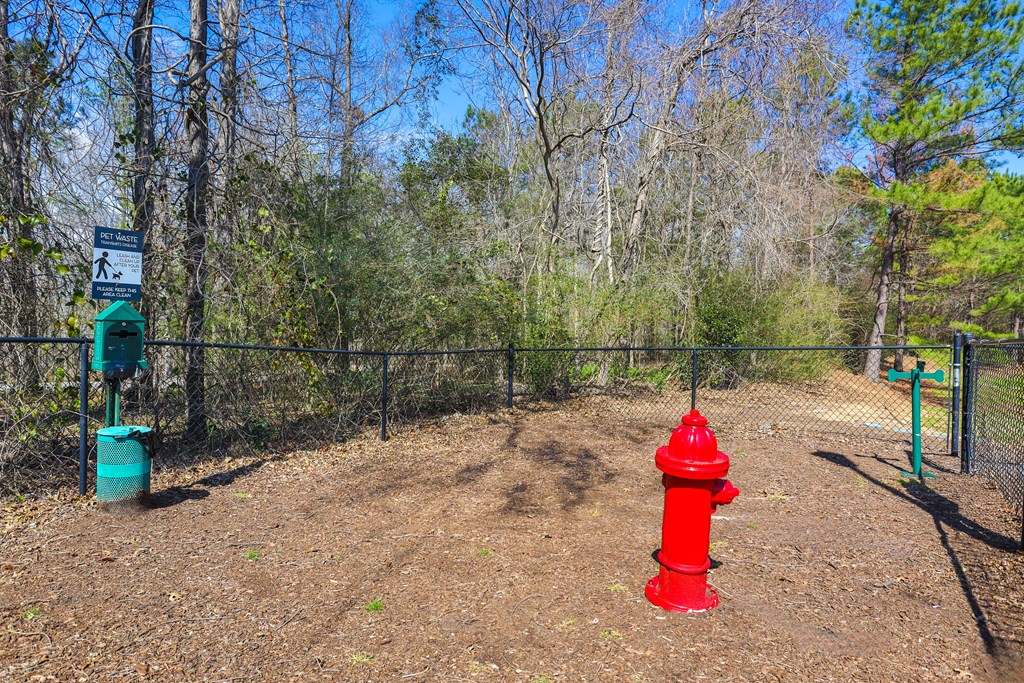 a red fire hydrant in front of a fence