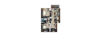 A series of images showing different views of a room with furniture and appliances.