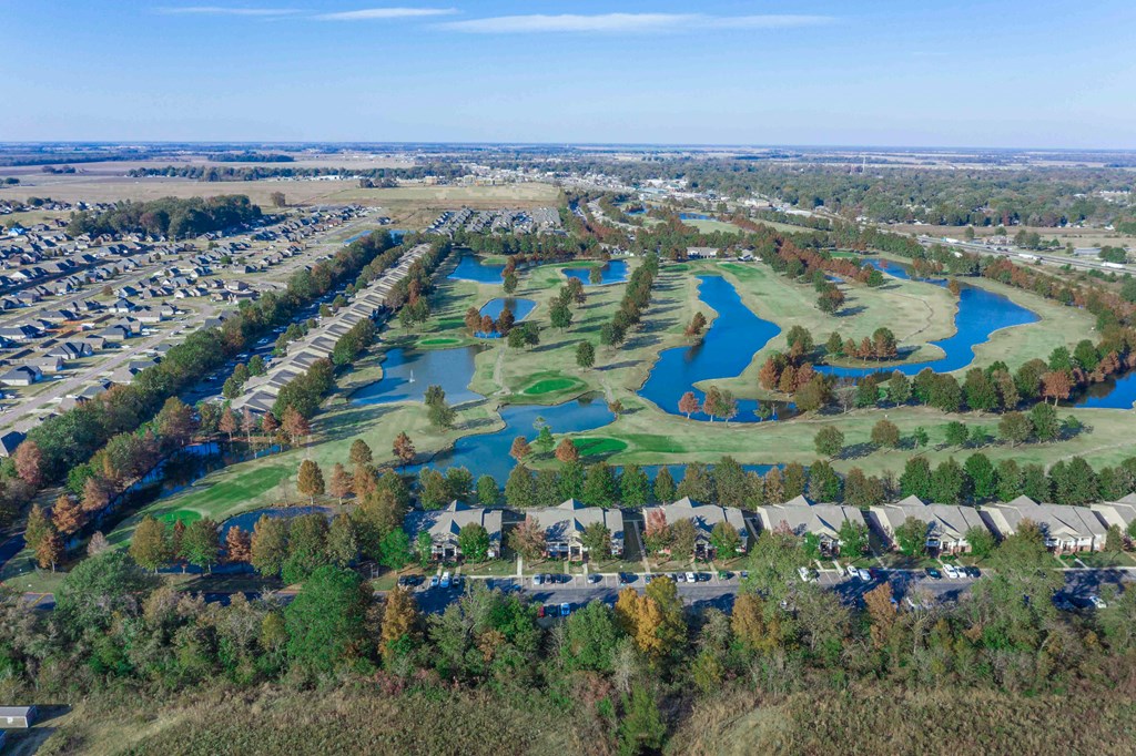 an aerial view of the park