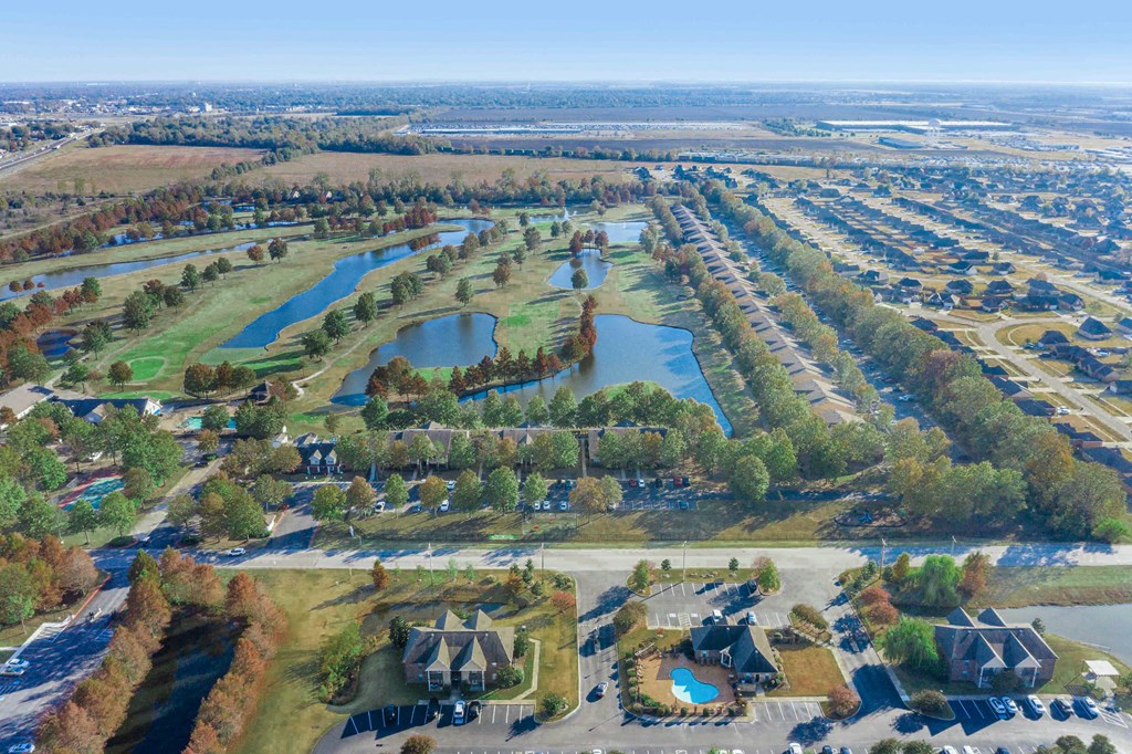 an aerial view of the park